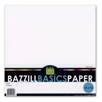 Bazzill Basics - 12 x 12 Cardstock Pack - Canvas Texture - Mono - White -  25 Pack