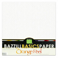 Bazzill Basics - Bulk Cardstock Pack - Orange Peel Texture - 25 Sheets - 12 x 12 White