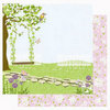 Best Creation Inc - A Walk in the Garden Collection - 12 x 12 Double Sided Glitter Paper - Swing and Sing