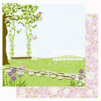 Best Creation Inc - A Walk in the Garden Collection - 12 x 12 Double Sided Glitter Paper - Swing and Sing