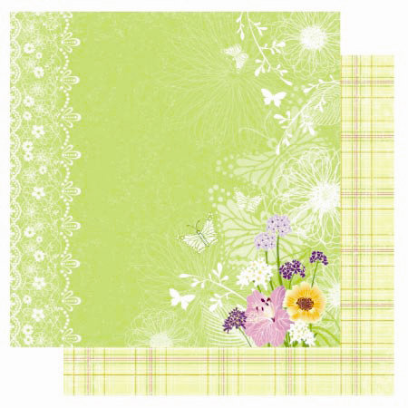Best Creation Inc - A Walk in the Garden Collection - 12 x 12 Double Sided Glitter Paper - Butterfly Love