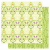 Best Creation Inc - A Walk in the Garden Collection - 12 x 12 Double Sided Glitter Paper - Floral Maze