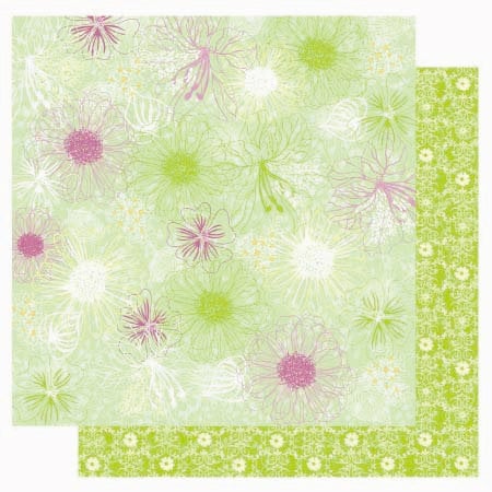 Best Creation Inc - A Walk in the Garden Collection - 12 x 12 Double Sided Glitter Paper - Blooming