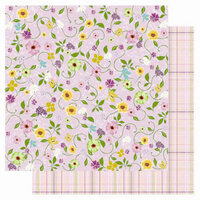 Best Creation Inc - A Walk in the Garden Collection - 12 x 12 Double Sided Glitter Paper - Spring Flowers