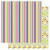 Best Creation Inc - A Walk in the Garden Collection - 12 x 12 Double Sided Glitter Paper - Spring Stripes