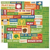 Best Creation Inc - Baseball Collection - 12 x 12 Double Sided Glitter Paper - Spirit
