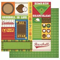 Best Creation Inc - Baseball Collection - 12 x 12 Double Sided Glitter Paper - Team Tags