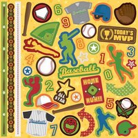 Best Creation Inc - Baseball Collection - Glitter Cardstock Stickers - Element
