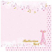 Best Creation Inc - Ballet Princess Collection - 12 x 12 Double Sided Glitter Paper - On Your Toes