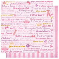 Best Creation Inc - Ballet Princess Collection - 12 x 12 Double Sided Glitter Paper - Dancing Queen