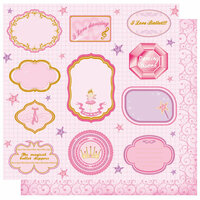 Best Creation Inc - Ballet Princess Collection - 12 x 12 Double Sided Glitter Paper - Ballet Love