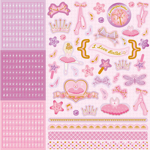 Best Creation Inc - Ballet Princess Collection - Glittered Cardstock Stickers - Combo