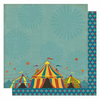 Best Creation Inc - Circus Circus Collection - 12 x 12 Double Sided Glitter Paper - Under the Big Top