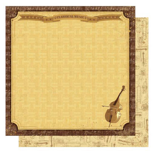 Best Creation Inc - Classical Music Collection - 12 x 12 Glittered Paper - Cello Solo