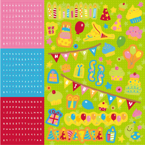 Best Creation Inc - Let's Party! Collection - Cardstock Stickers - Combo