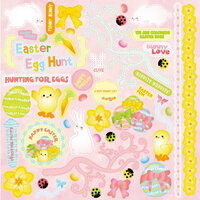 Best Creation Inc - Bunny Love Collection - Glittered Cardstock Stickers - Element