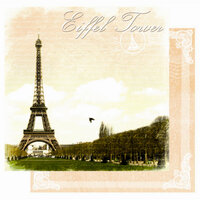 Best Creation Inc - Europe Collection - 12 x 12 Double Sided Glitter Paper - Eiffel Tower