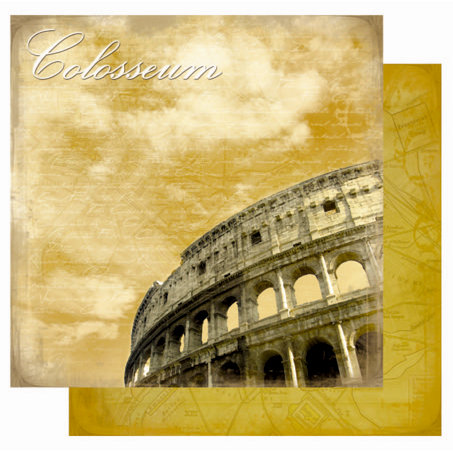 Best Creation Inc - Europe Collection - 12 x 12 Double Sided Glitter Paper - Colosseum
