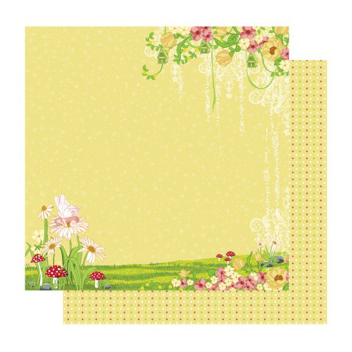 Best Creation Inc - Fairy Collection - 12 x 12 Double Sided Glitter Paper - Fairyland Left