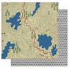 Best Creation Inc - Gone Camping Collection - 12 x 12 Double Sided Glitter Paper - Trail Map