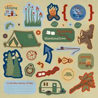Best Creation Inc - Gone Camping Collection - Expressions - Die Cut Chipboard Pieces