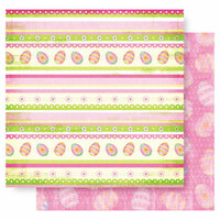 Best Creation Inc - Easter Collection - 12 x 12 Double Sided Glitter Paper - Easter Egg and Stripes