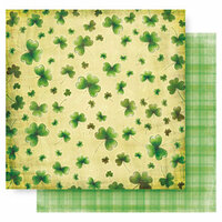 Best Creation Inc - St Patrick Collection - 12 x 12 Double Sided Glitter Paper - Shamrock