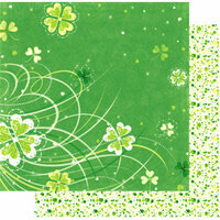 Best Creation Inc - Green Day Collection - 12 x 12 Double Sided Glitter Paper - A Moment O' The Day