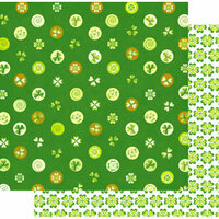 Best Creation Inc - Green Day Collection - 12 x 12 Double Sided Glitter Paper - Green Day Dots