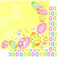 Best Creation Inc - Easter Moment Collection - 12 x 12 Double Sided Glitter Paper - Coloring Eggs