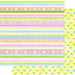 Best Creation Inc - Easter Moment Collection - 12 x 12 Double Sided Glitter Paper - Easter Stripes and Chicks