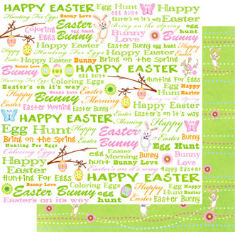 Best Creation Inc - Easter Moment Collection - 12 x 12 Double Sided Glitter Paper - Easter Words