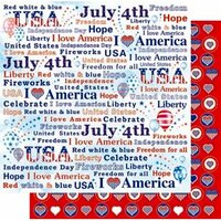 Best Creation Inc - Happy Fourth Day Collection - 12 x 12 Double Sided Glitter Paper - I Love America