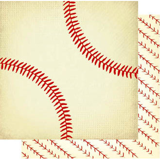 Best Creation Inc - Play Ball Collection - 12 x 12 Double Sided Glitter Paper - Baseball