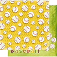 Best Creation Inc - Play Ball Collection - 12 x 12 Double Sided Glitter Paper - Home Run
