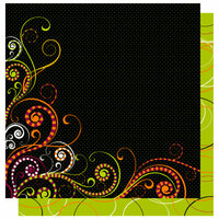 Best Creation Inc - Trick or Treat Collection - 12 x 12 Double Sided Glitter Paper - Witch's Swirls