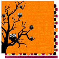 Best Creation Inc - Trick or Treat Collection - 12 x 12 Double Sided Glitter Paper - Hoo Hoo
