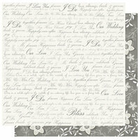 Best Creation Inc - Mr. and Mrs. Collection - 12 x 12 Double Sided Glitter Paper - Mr. and Mrs. Words