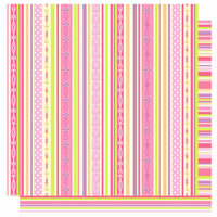 Best Creation Inc - Once Upon A Dream Collection - 12 x 12 Double Sided Glitter Paper - Lovely Stripes, CLEARANCE
