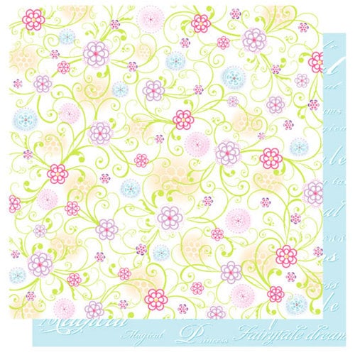 Best Creation Inc - Once Upon A Dream Collection - 12 x 12 Double Sided Glitter Paper - Flower Fair