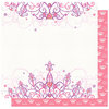 Best Creation Inc - Once Upon A Dream Collection - 12 x 12 Double Sided Glitter Paper - Pink Crown