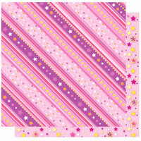 Best Creation Inc - Once Upon A Dream Collection - 12 x 12 Double Sided Glitter Paper - Princess Stars, CLEARANCE