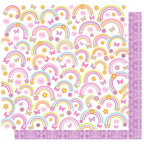 Best Creation Inc - Once Upon A Dream Collection - 12 x 12 Double Sided Glitter Paper - Rainbow Dots