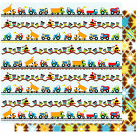 Best Creation Inc - Transportation Collection - 12 x 12 Double Sided Glitter Paper - Trucks and Trains
