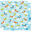 Best Creation Inc - Transportation Collection - 12 x 12 Double Sided Glitter Paper - Fly High
