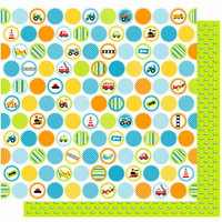 Best Creation Inc - Transportation Collection - 12 x 12 Double Sided Glitter Paper - Transportation Circles