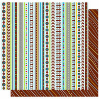 Best Creation Inc - Transportation Collection - 12 x 12 Double Sided Glitter Paper - Hit The Road Stripes