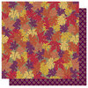 Best Creation Inc - Autumn Splendor Collection - 12 x 12 Double Sided Glitter Paper - Leaf Medley, CLEARANCE