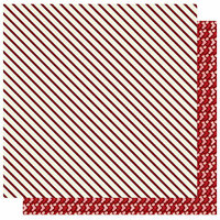 Best Creation Inc - FaLaLa Christmas Collection - 12 x 12 Double Sided Glitter Paper - Candycane Stripe