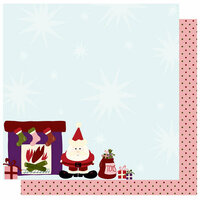 Best Creation Inc - FaLaLa Christmas Collection - 12 x 12 Double Sided Glitter Paper - Santashere L